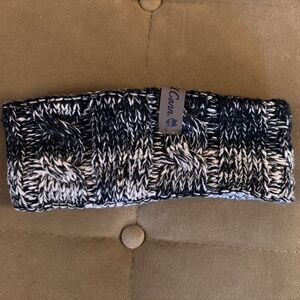 UCONN Marled Gray Black Silver Fleece Headband
